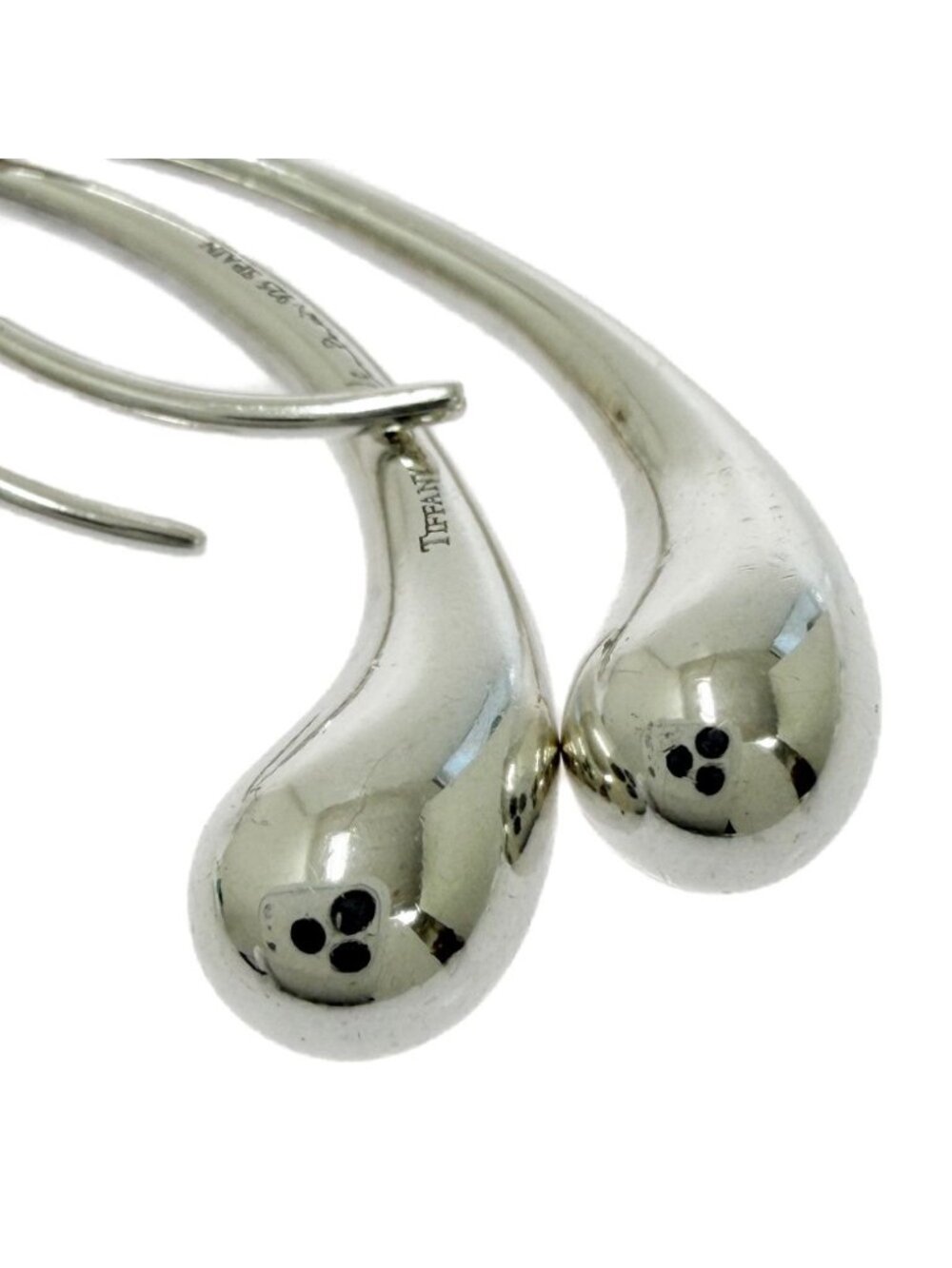Tiffany & Co Silver Teardrop Hook Earrings View 4